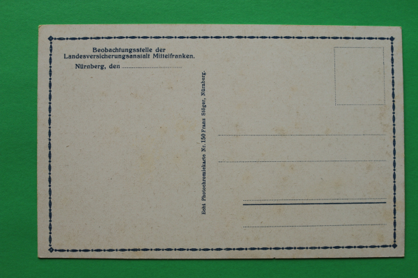 AK Nürnberg / 1915-1920er Jahre / Beobachtungsstelle Landesversicherungsanstalt Mittelfranken / Hausansicht Strasse